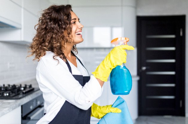 Find your cleaning lady nearby online and chat about the conditions like schedule, rate etc.